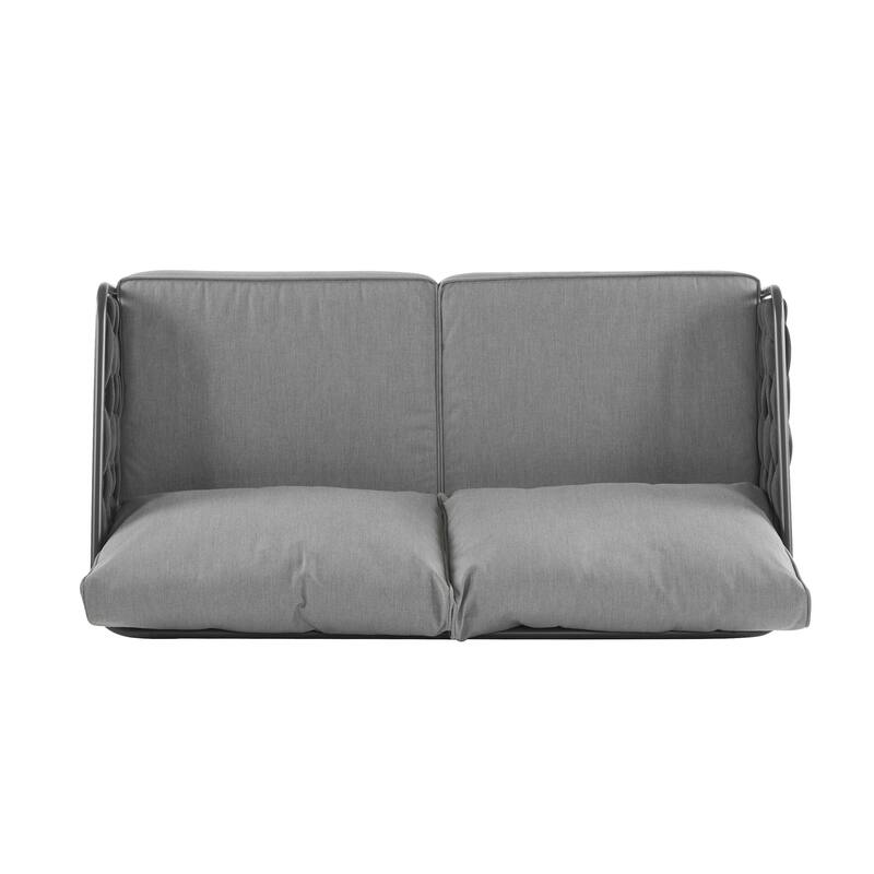 4-Pieces Outdoor Metal Patio Furniture Set, 5-Seat Patio Furniture Sofa Set with Cushion, Modern Outdoor Furniture Deep