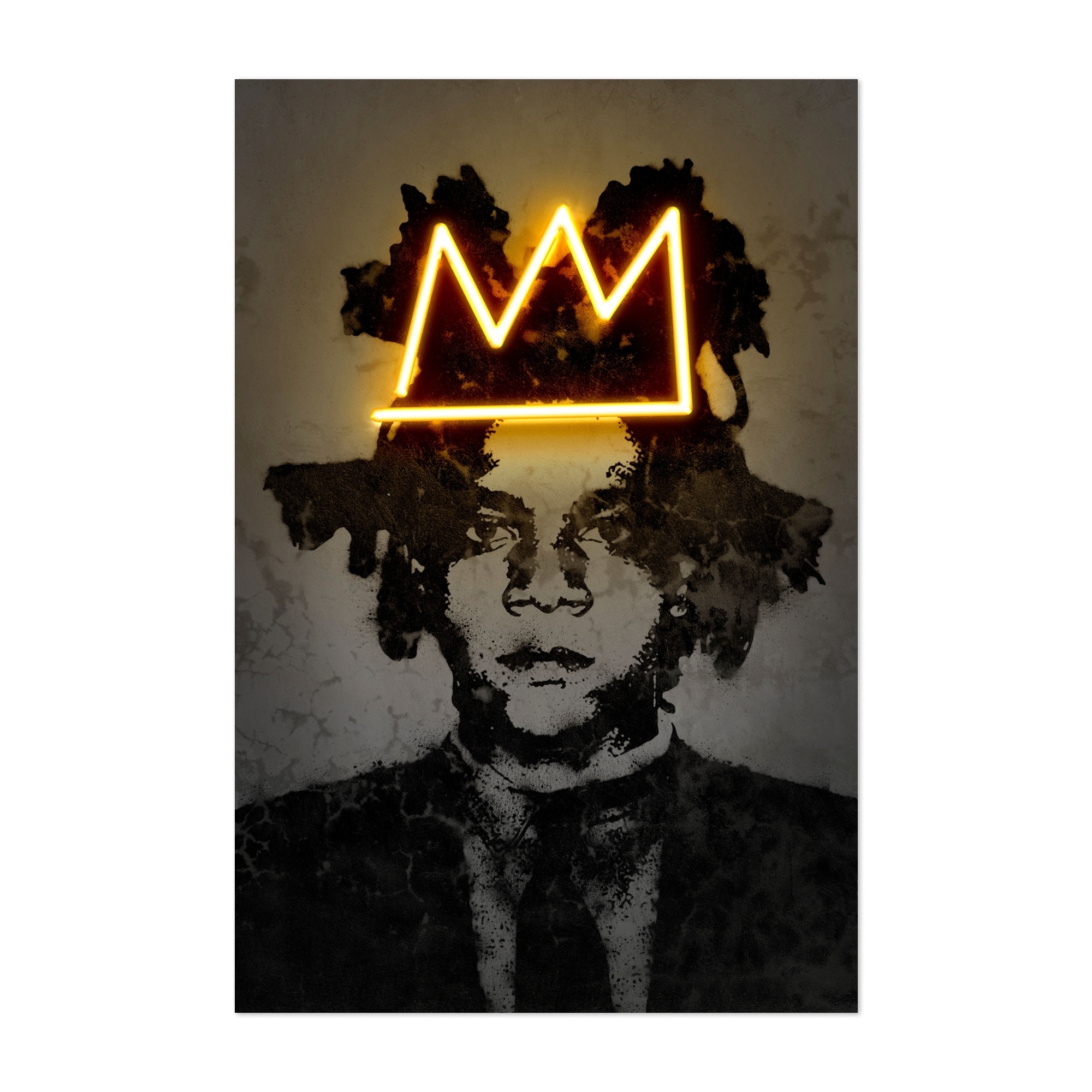 Basquiat Digital Jean Michel Basquiat Neon Pop Art Art Print