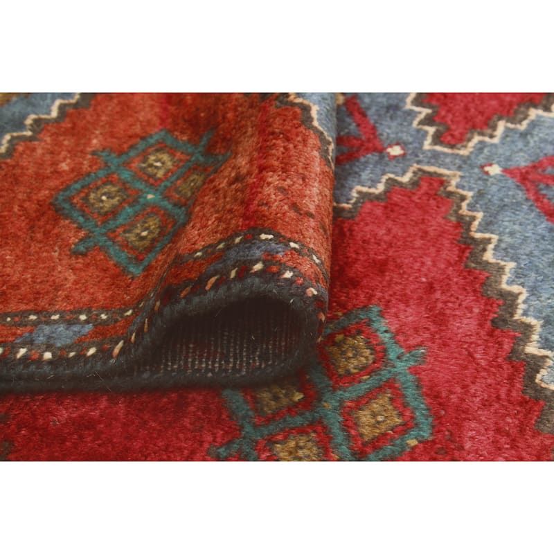 Noori Rug Fine Vintage Distressed Carver Red/Blue Runner - 2'7" x 8'10"