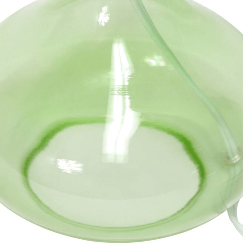 13.75" Decorative Glass Accent Table Lamp with Soft Fabric Shade Perfect for Living Room or Bedroom - 9"L x 9"W x 13.75"H