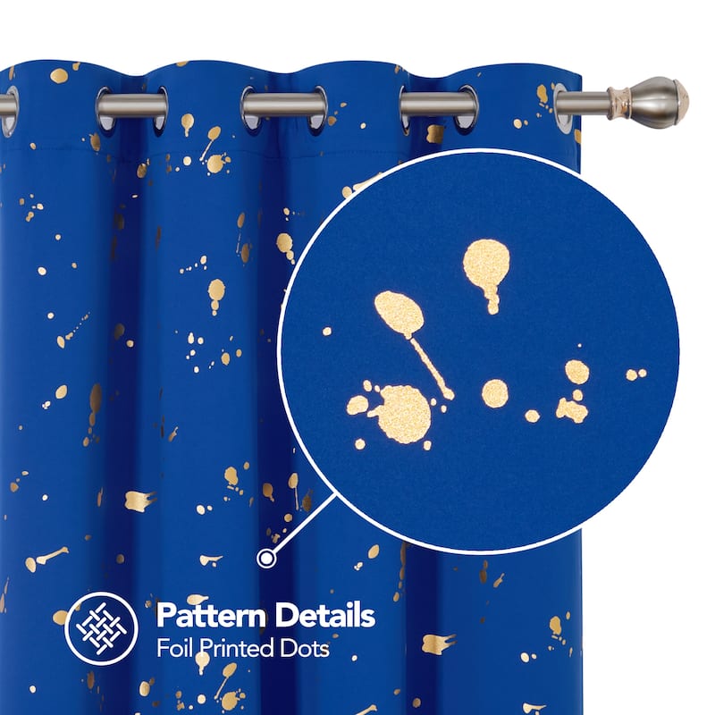 Deconovo Gold Spot Curtain Panel Pair (2 Panel)