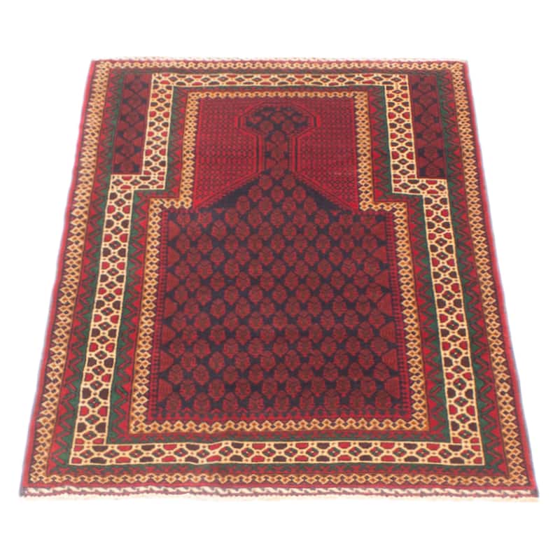 Teimani Red Rug 2'11" x 5'1" - 2'11 x 5'1