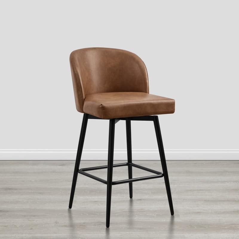 Charlotte Counter Height Swivel Barstool with Metal Legs Set