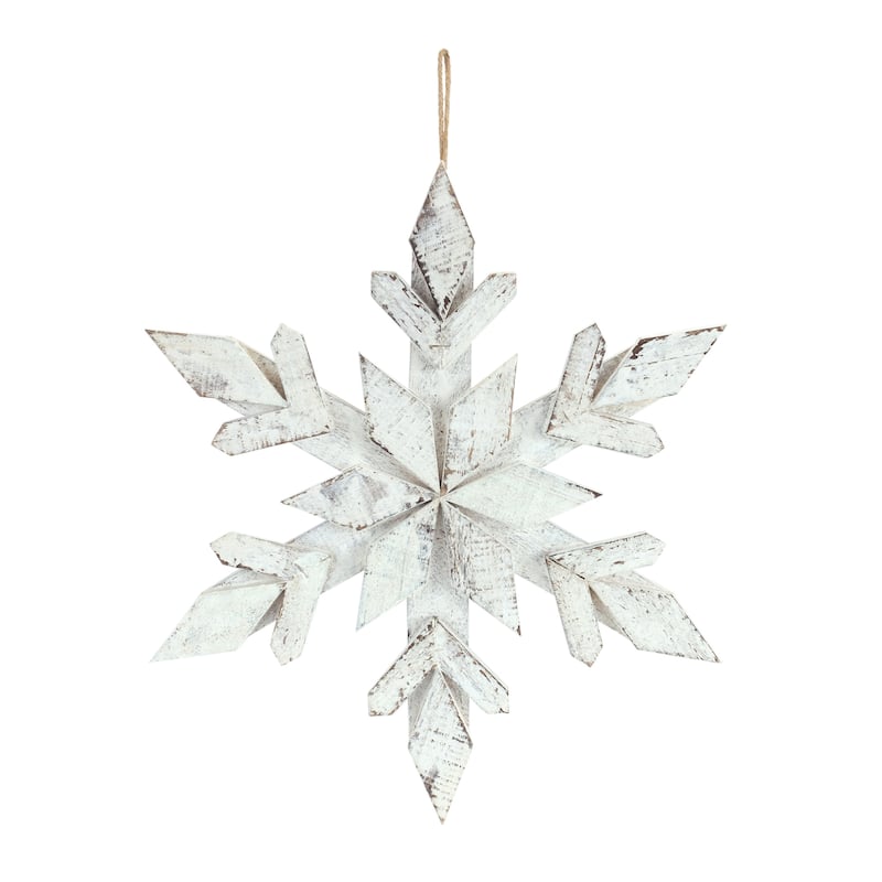 Wood Snowflake Ornament (Set of 6)