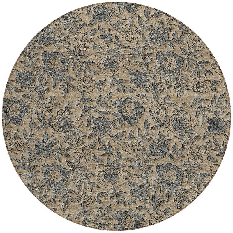 HomeRoots Floral Transitional Rectangle Outdoor Rug