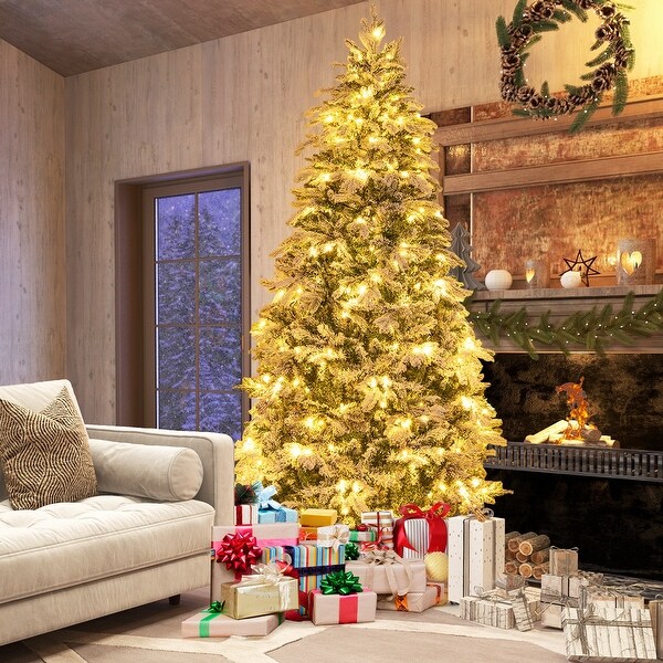 6ft pre lit flocked christmas tree discount