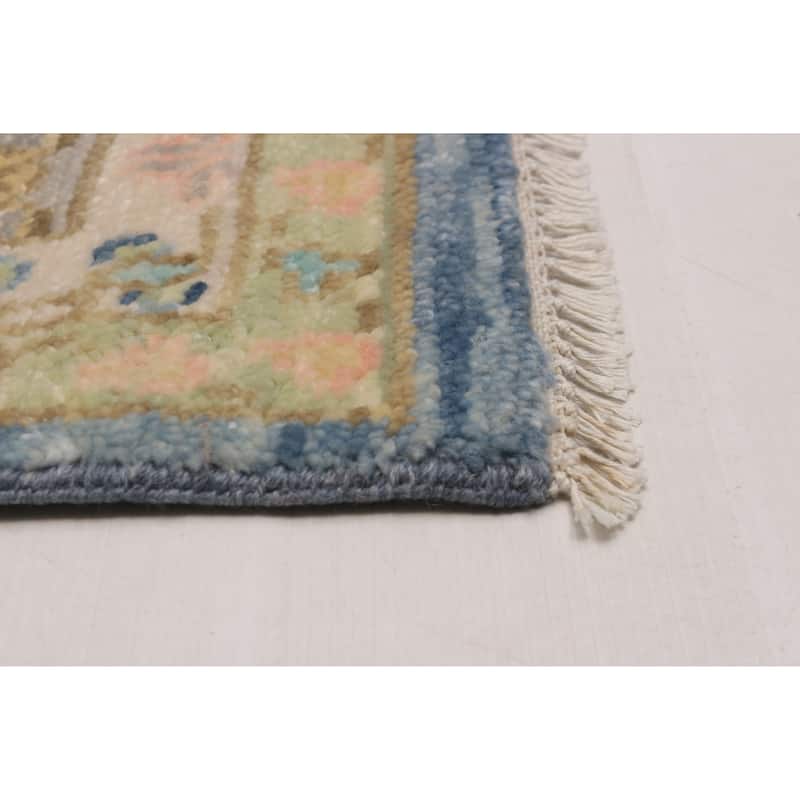 ECARPETGALLERY Hand-knotted Modern Oushak Navy Wool Rug - 8' x 10'