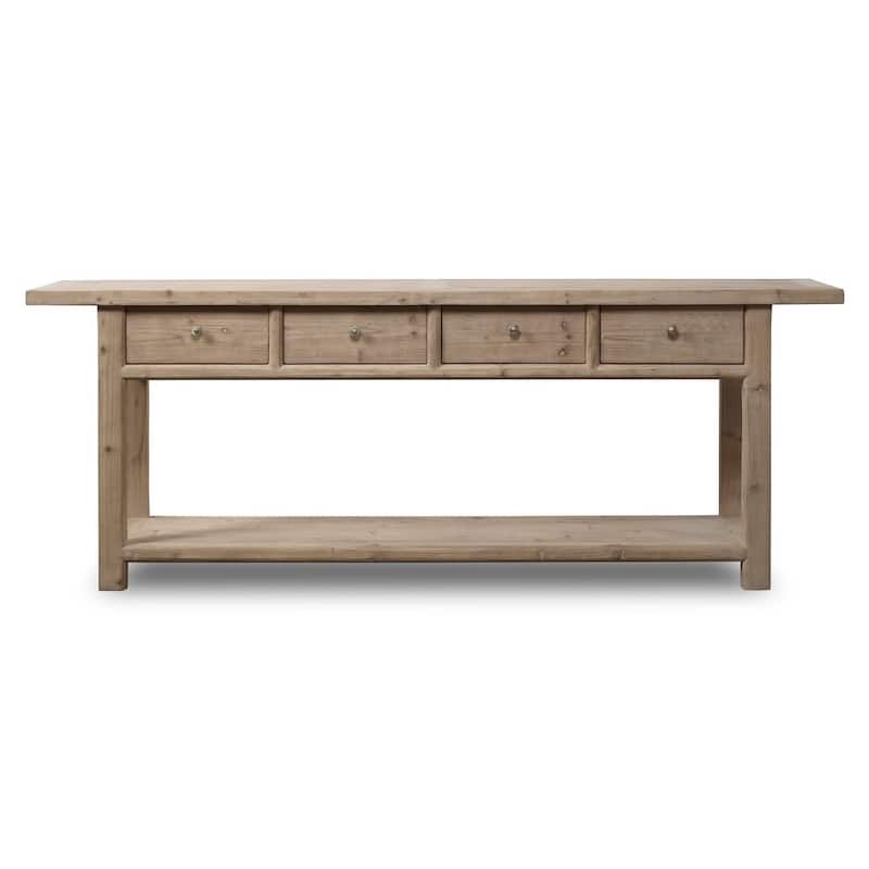 Long Amalfi Console Table with 4 Drawers 90 inches - Wood