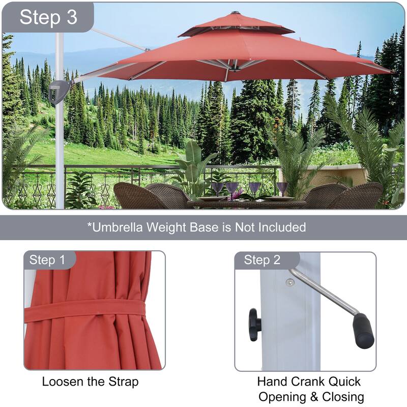 Clihome 11ft Patio Cantilever Octagonal Outdoor Umbrella With Umbrella Cover