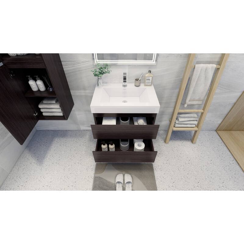 Baillie 30'' Wall-Mounted Vanity with Reinforced Acrylic Sink