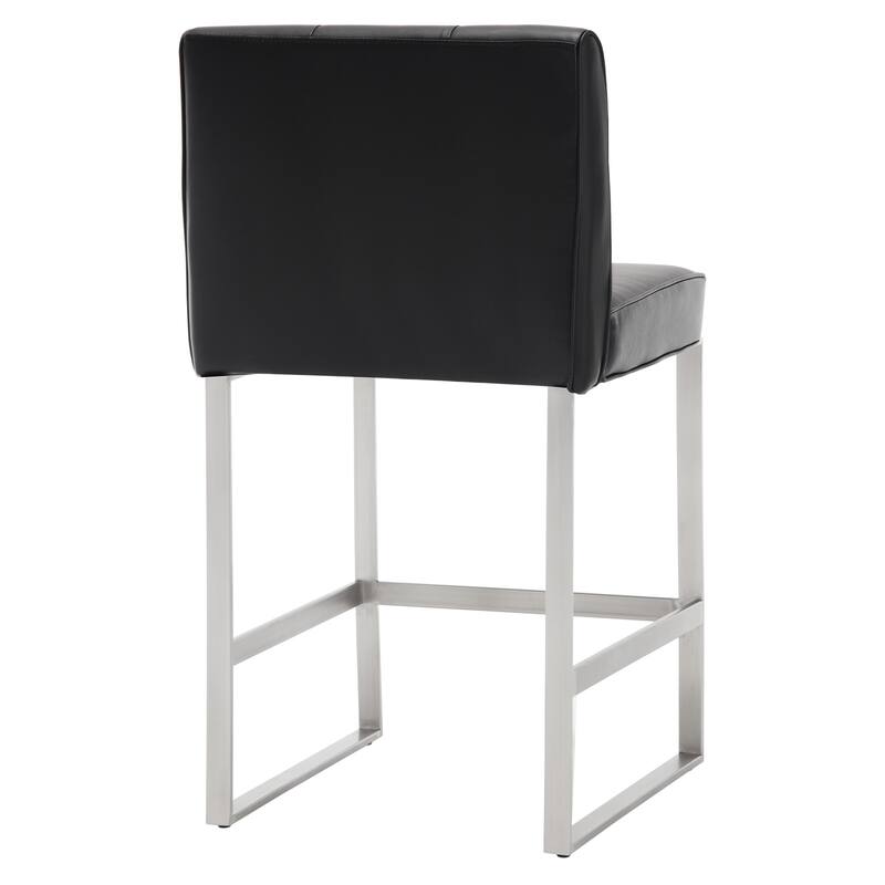 25" Faux Leather Upholstered Counter Height Bar Stools - 36.6"H x 18.9"W x 20.3"D