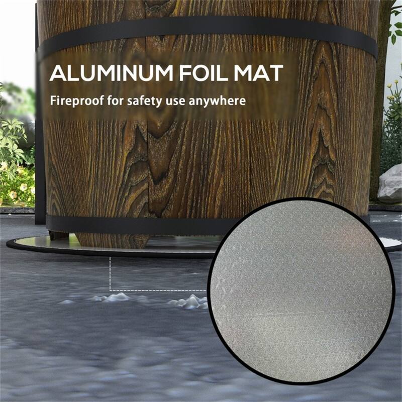 Smokeless Wood Burning Fire Pit with Fireproof Mat Outdoor Patio Heater Magnesium Oxide - 20.5" Dia. x 15.25" H