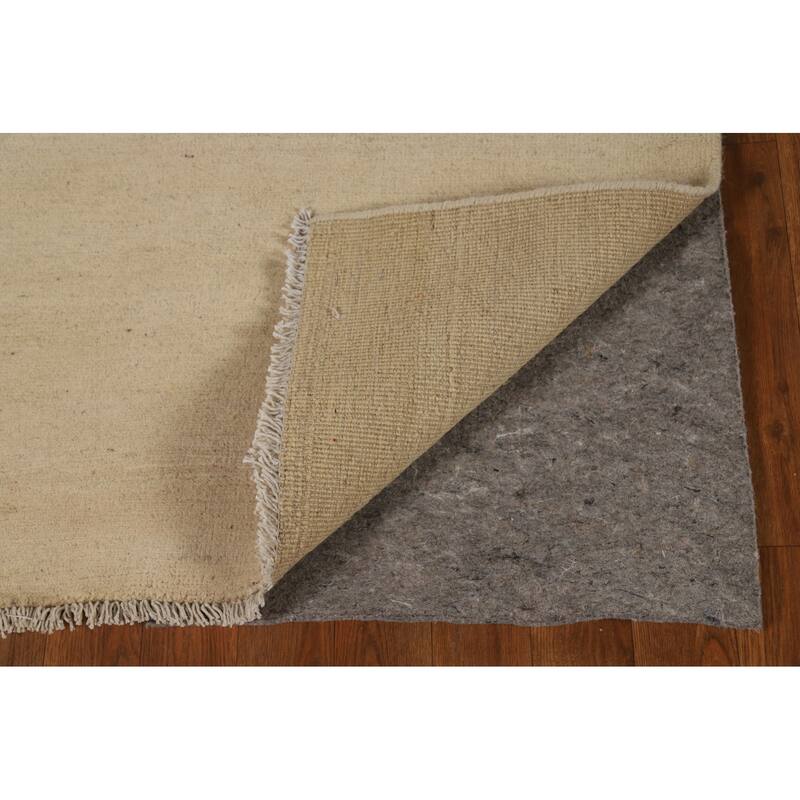 Solid Gabbeh Modern Accent Rug Hand-Knotted Wool Carpet - 4'1"x 5'8"