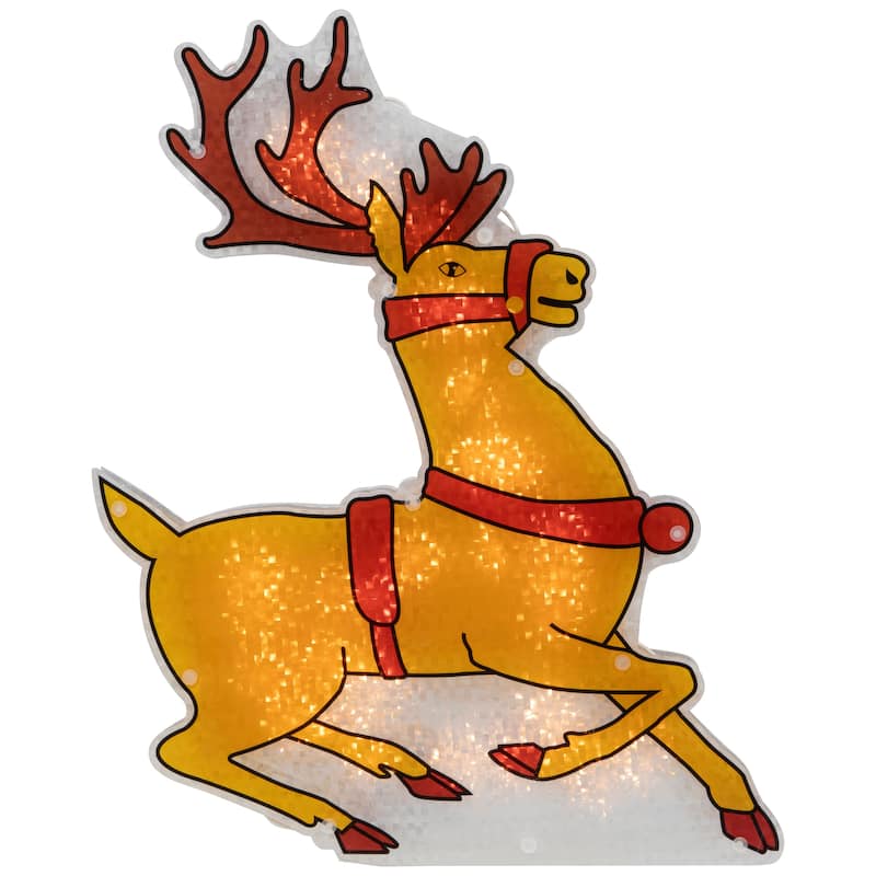 Lighted Reindeer Window Silhouette Christmas Decoration - 18"