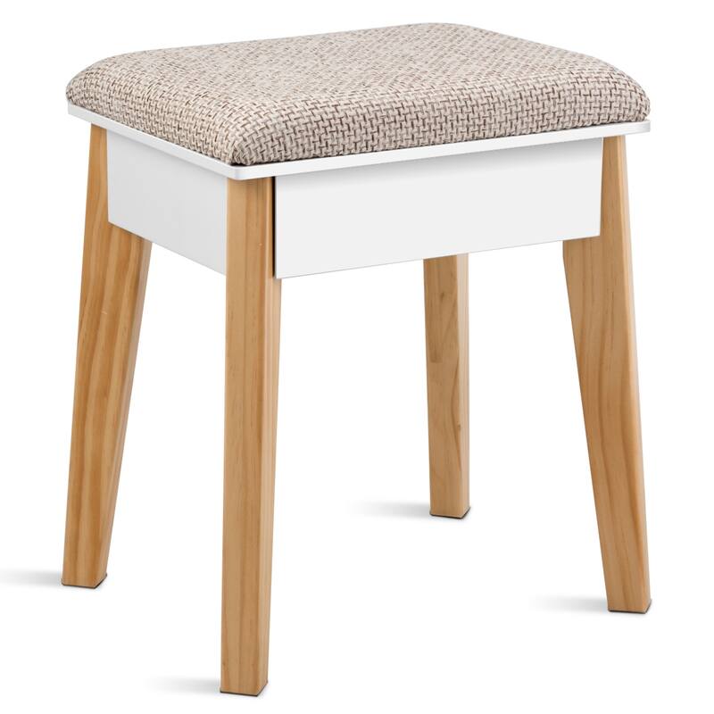Costway Makeup Vanity Table Dressing table Cushioned Stool Set
