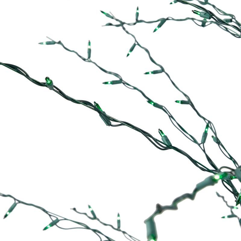9' Black Pre-Lit Artificial Cascade Twig Christmas Tree - Green Lights - 9 Foot