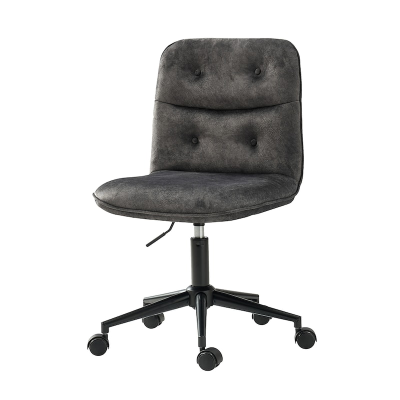 Klaus Upholstered Armless Swivel Task Chair with Tufted Back by HULALA HOME