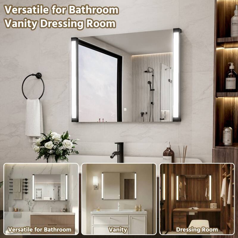 Modland 270° Adjustable LED Bathroom Mirror with Lights Stepless Dimming and Memory Function
