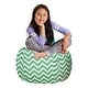 preview thumbnail 94 of 193, Kids Bean Bag Chair, Big Comfy Chair - Machine Washable Cover 27 Inch Medium - Pattern Chevron Green and White