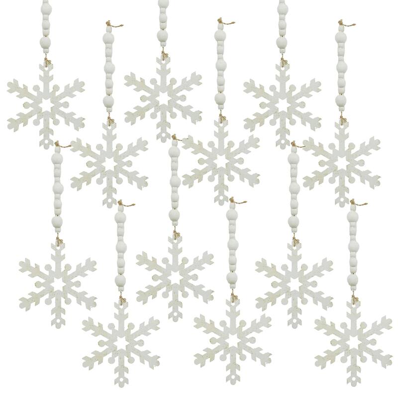 9.8x4.7" Snowflake Ornament, Hanging Home Decor Accents for Christmas Tree, Holiday Display, Set of 12