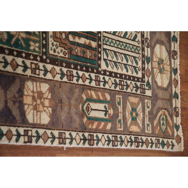 Distressed Bakhtiari Persian Vintage Area Rug Handmade Wool Carpet - 6'8"x 9'9"