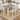 Moasis Farmhouse Dining Table Set with 4 Chairs Rectangular Dining Set Roman Column Style Kitchen