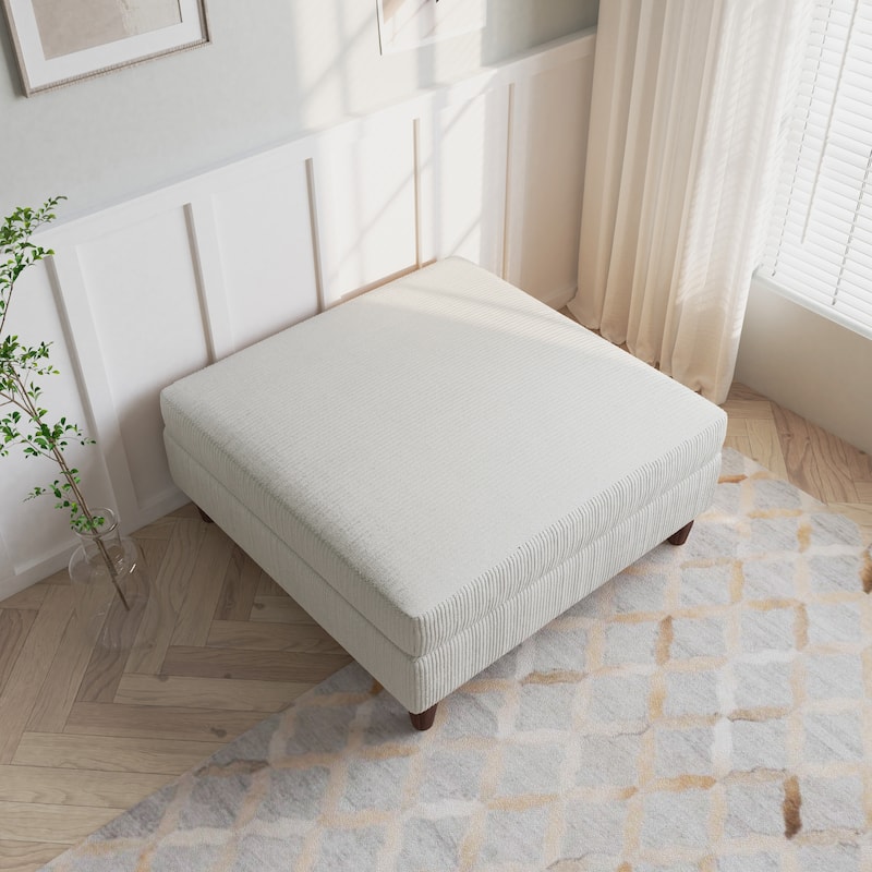 Corduroy Accent Chair with Ottoman Modular Couch Sectional Sofa