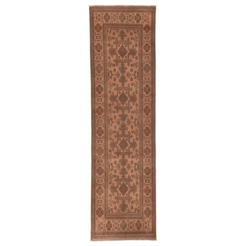 ECARPETGALLERY Hand-knotted Finest Khal Mohammadi Brown Wool Rug - 2'7 x 9'8