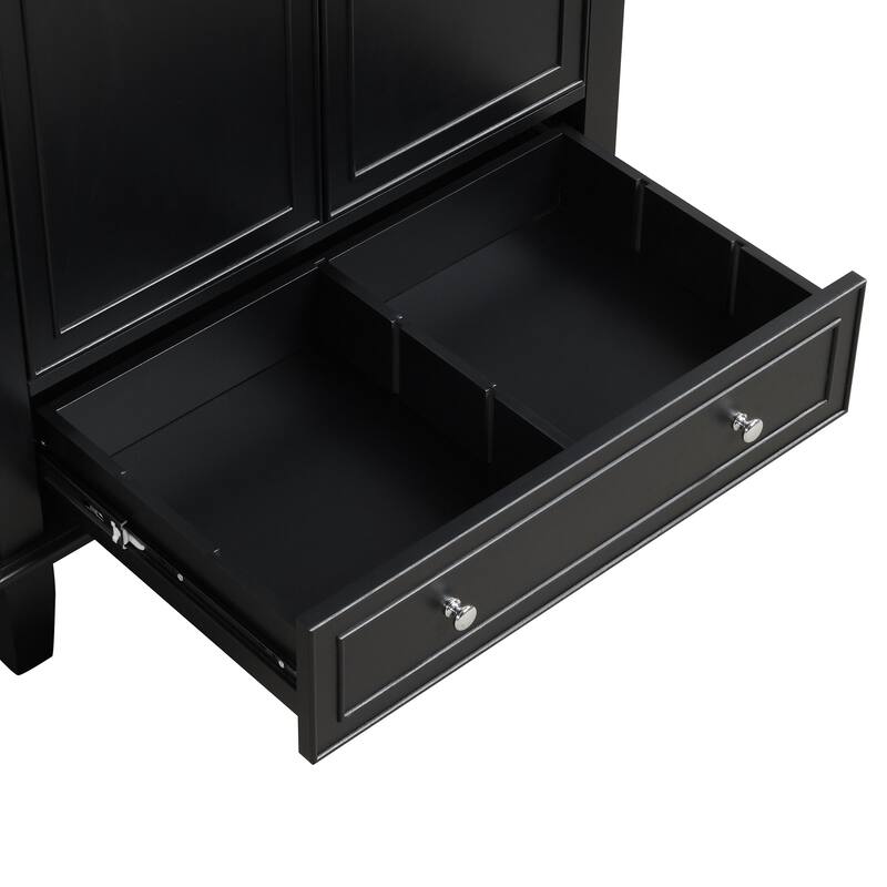 30 inch Freestanding Bathroom Vanity Set in Black with Integrated Ceramic Sink