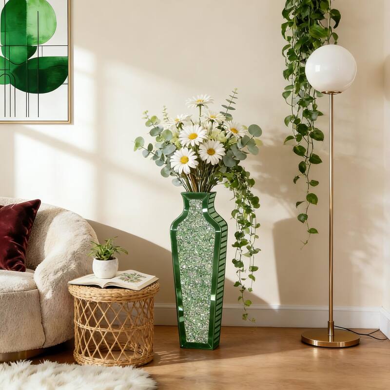 Glass Floor Vase Crystal Home Decor