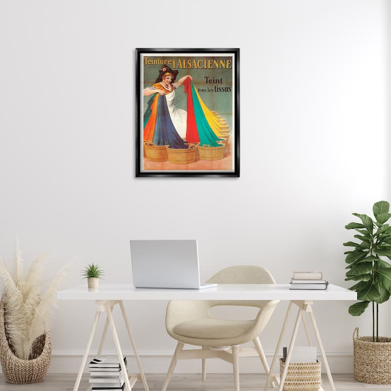 Stupell Vintage Teinture L'Alsacienne Framed Floater Canvas Wall Art Design By Marcus Jules