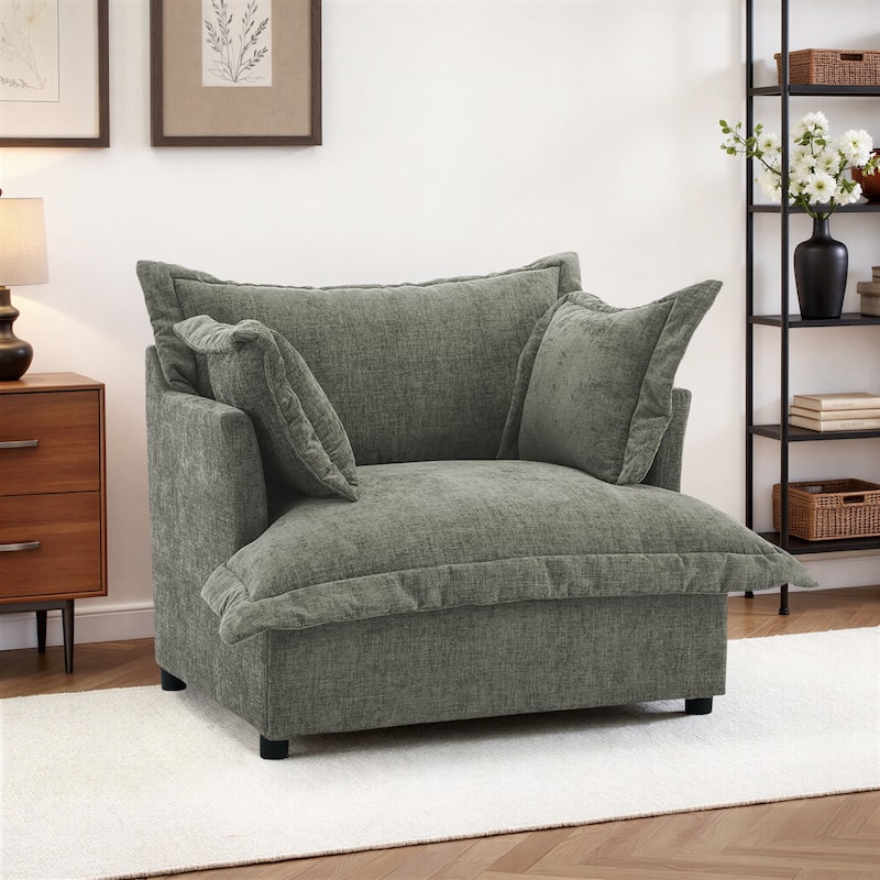 Double Layer Cushion Comfy Cloud Modular Sectional Sofa Couch Ottoman