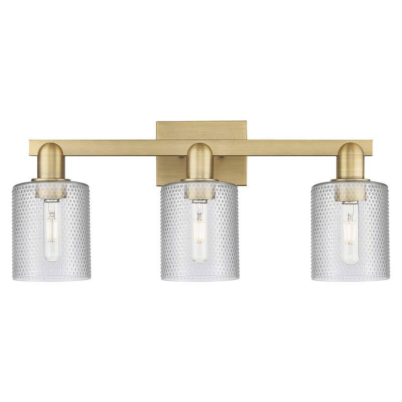 Innovations Lighting Endless Possibilities Arcadia - Cobbleskill - 3 Light 24" Bath Vanity Light - Clear/Brushed Brass