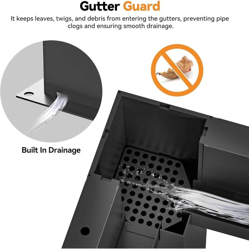 Modern Shade Louvered Pergola 10'x10' with USB Charging Port Deck, Adjustable Waterproof Roof & Integrated Drainage,Black