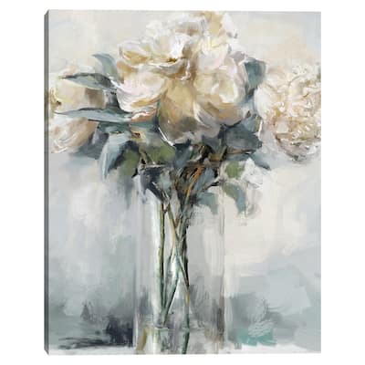 Precious Peonies I Crop by Studio Arts Canvas Art Print
