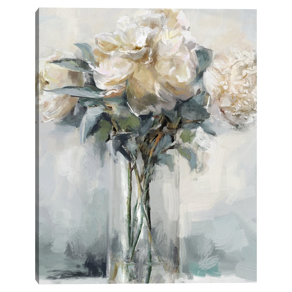 Precious Peonies I Crop by Studio Arts Canvas Art Print