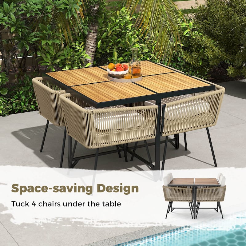 Costway 5 Pieces Patio Dining Set Outdoor Rectangular Table and Chairs - See Details