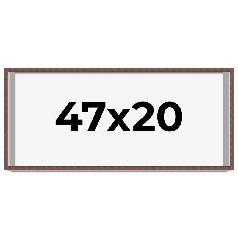47x20 Shadow Box Frame Brown | 1.125 inches Deep Real Wood Rustic