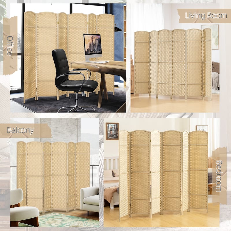 HOMCOM Room Divider, 6 Panel Folding Privacy Screen, 5.6' Tall Freestanding Wall Partition