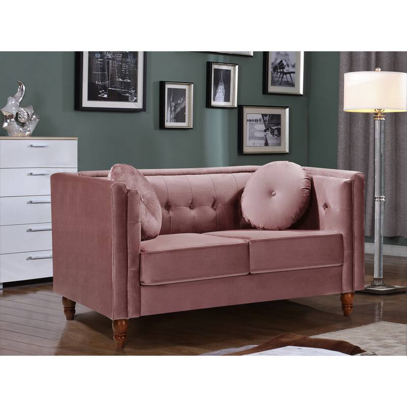 Roberta Velvet 2-Piece Set-Sofa & Loveseat