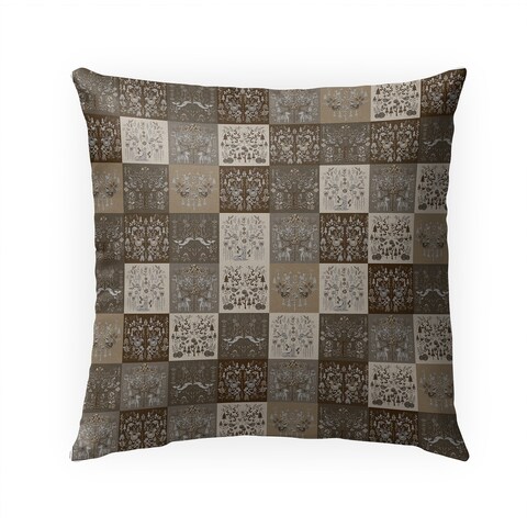 SCANDINAVIAN PATCHWORK NEUTRAL Indoor Outdoor Pillow By Kavka Designs
