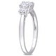 preview thumbnail 3 of 5, Miadora Sterling Silver 1ct TGW Created White Moissanite 3-Stone Engagement Ring