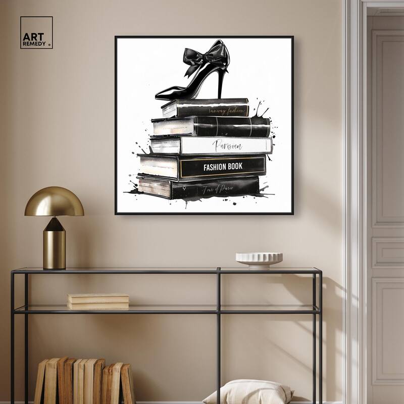 Classic Book Stack Canvas by Art Remedy