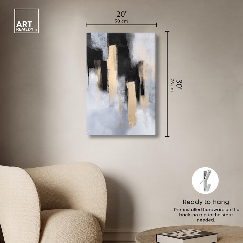 Onyx and Aureolin II Canvas by Art Remedy, Gallery Wrapped