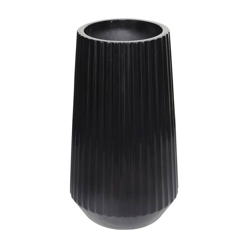 Black Resin Decorative Vase - 17"W, 30"H