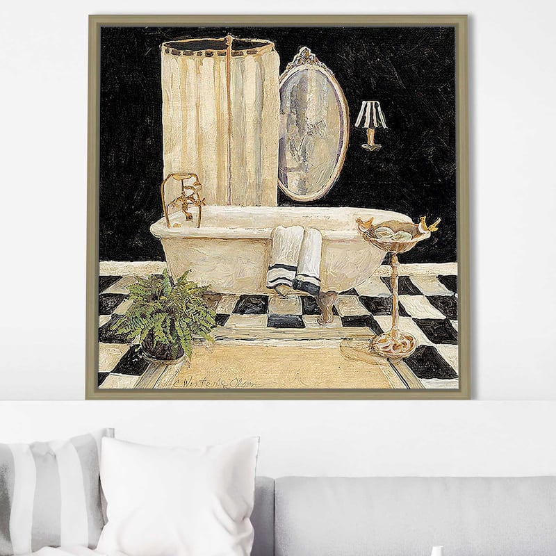 "Maison Bath I" Print on Floating Canvas