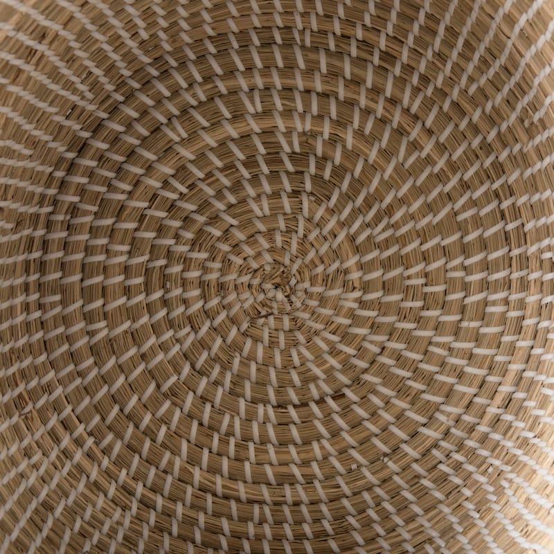 Olivia Beige Seagrass Baskets w/Lids (Set of 3)