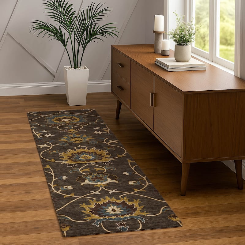 Machine Washable Indoor/ Outdoor Traditional Luna Chantille Rug