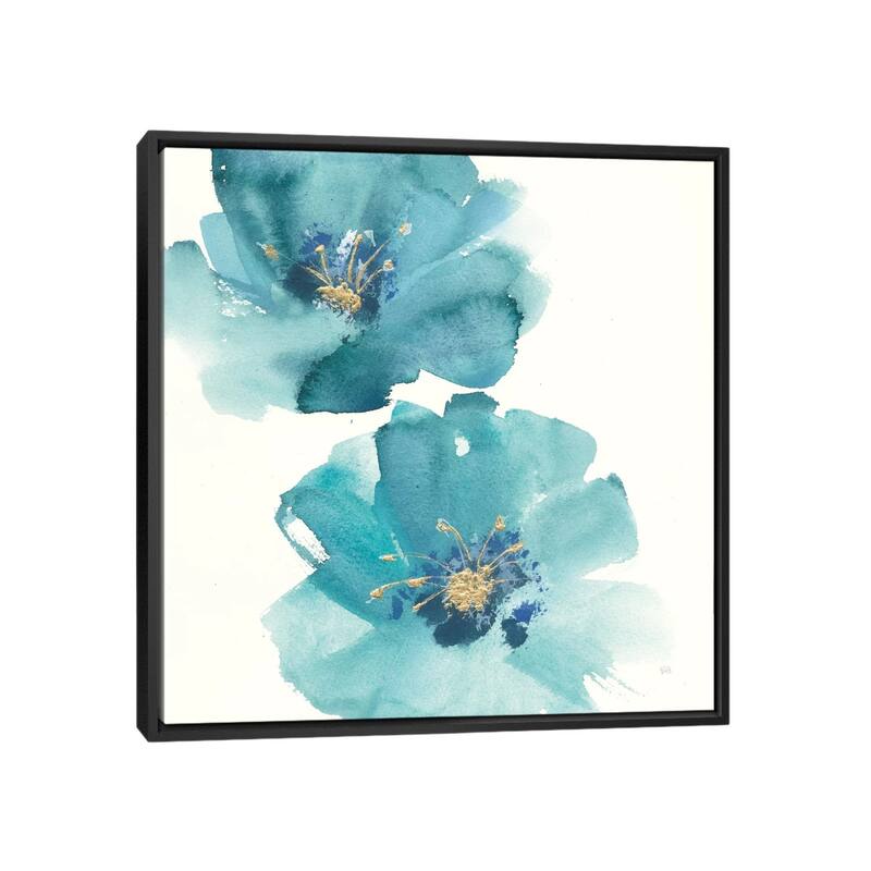 iCanvas "Teal Cosmos III" by Chris Paschke Framed Canvas Print - Black - 18x18