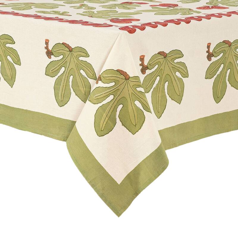 Couleur Nature Fig Red/ Green Square Tablecloth